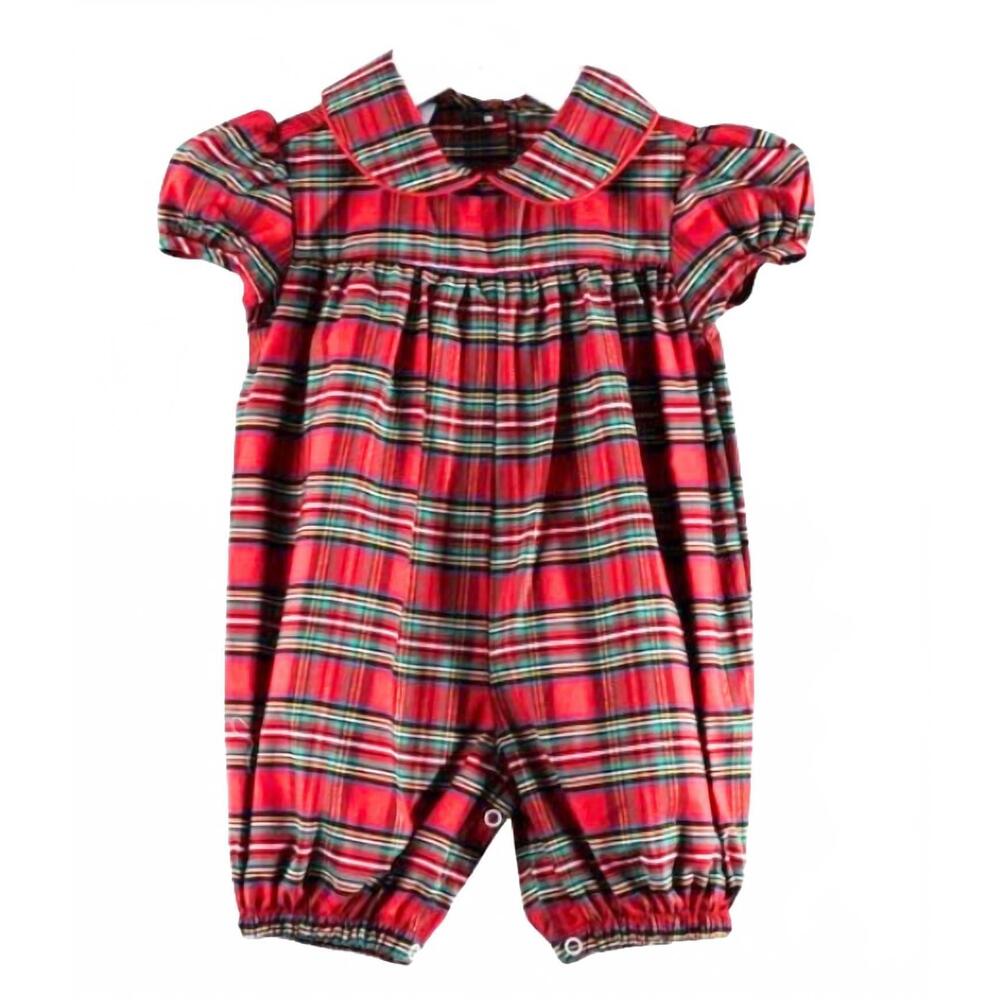 NEW CHARMING LITTLE ONE kid's tartan layla romper in red